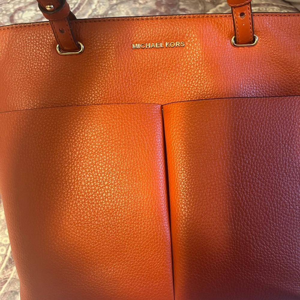 Michael Kors Burnt Orange Leather Tote